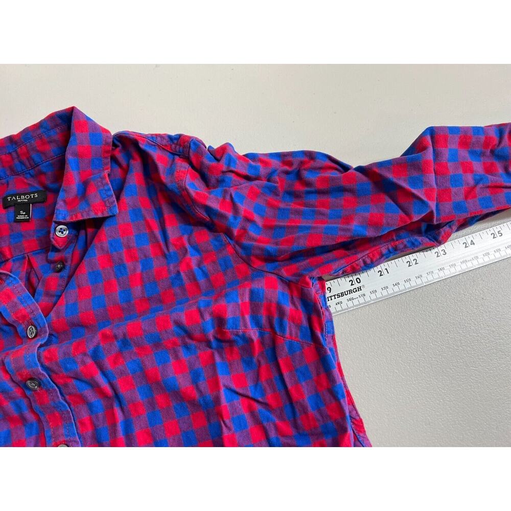 Talbots Buffalo Plaid Flannel Shirt & Quilted Vest Womens Size Small Petite - Picture 8 of 16